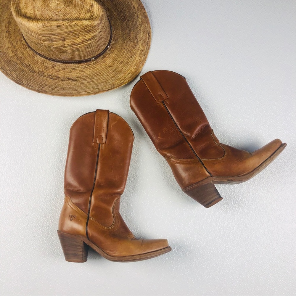 Frye Cowboy Western Vintage Leather riding Boots